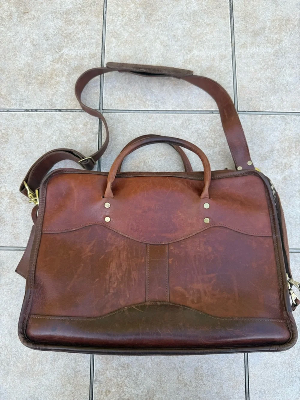 J.W. Hulme Co. Brown Leather Men’s Briefcase Shoulder Bag